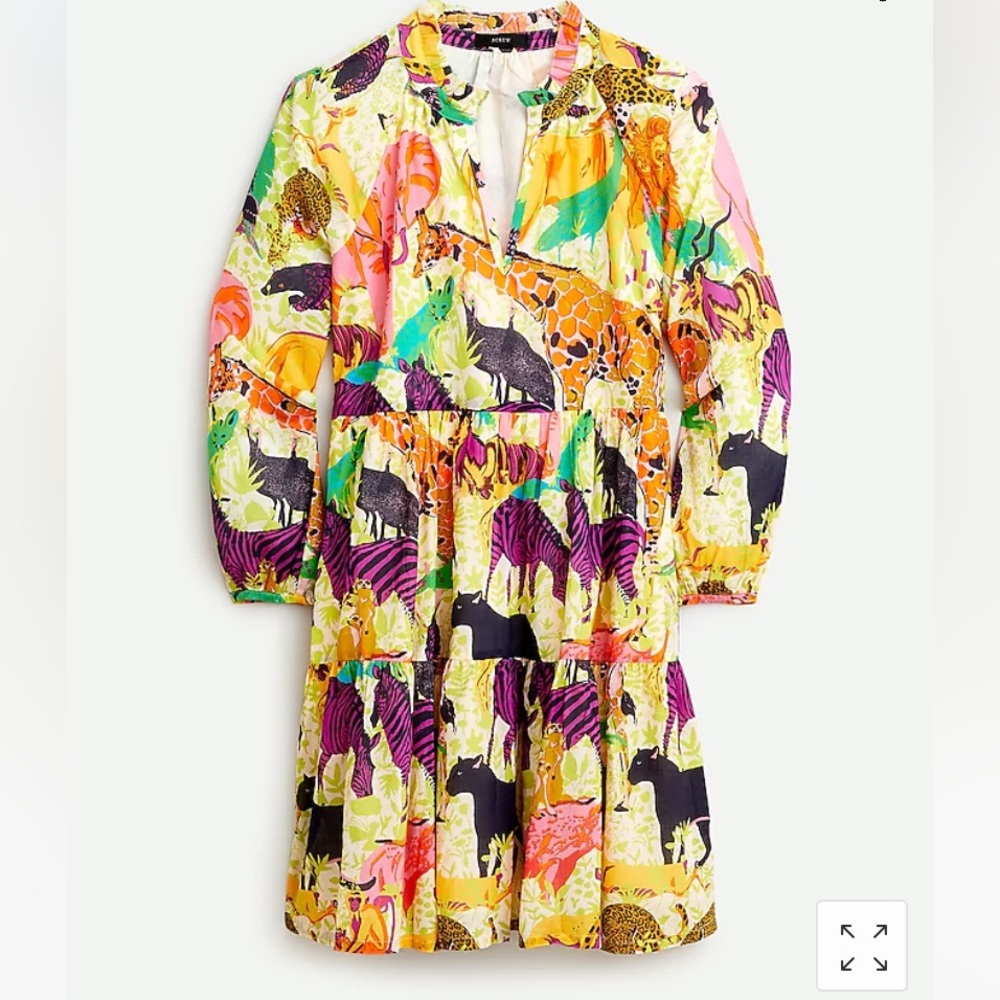 COPY - J.Crew Tiered popover dress in Ratti® safari print size M